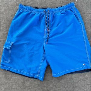 Tommy Hilfiger Swim Trunks Cargo Pocket Bright Blue Sz XL